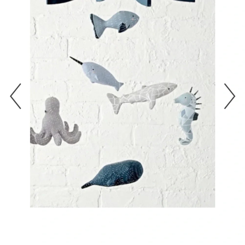 Crate&Barrel Nautical Mobile with Blue and Gray Sea Life